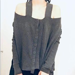 🎁FW2P/$30 All Saints cropped cold shoulder sweater s/m AS IS